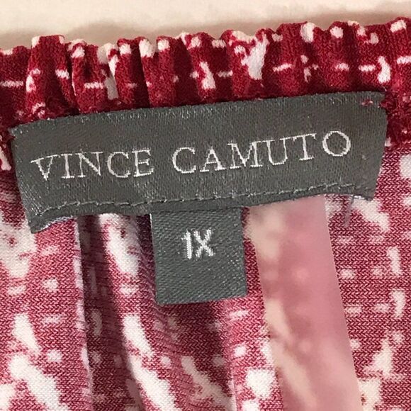 Vince Camuto Boho Print Off Shoulder Blouse Women's Plus Size 1X Stretch Summer - Picture 9 of 10